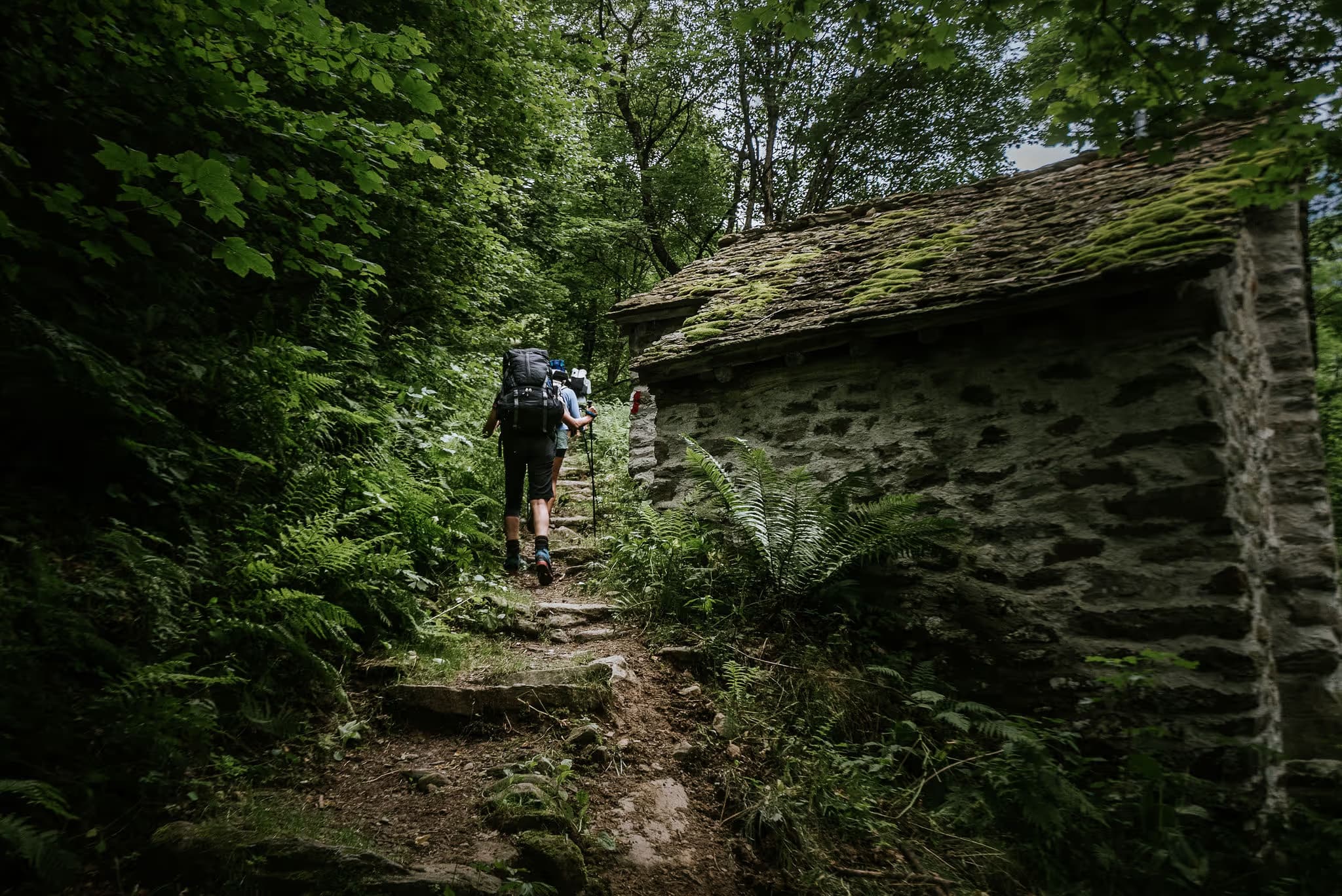 Rustic mountain huts at the basecamp