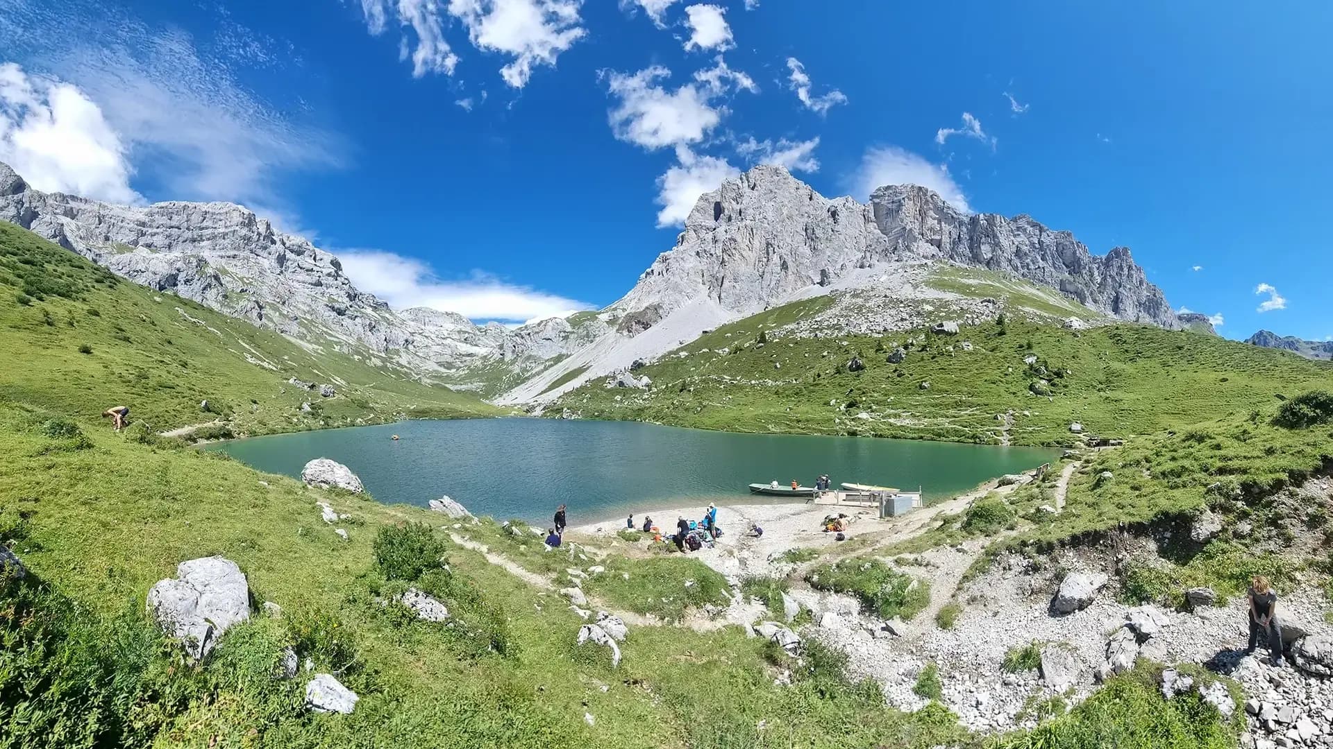 Alpine meadows below the Sulzfluh